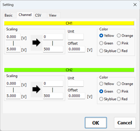 Channel Settings USB-045V image1