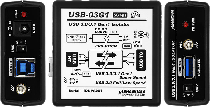 USB-03G1] USB3.0/3.1 Gen1 アイソレータ HuMANDATA LTD.(ヒューマン 